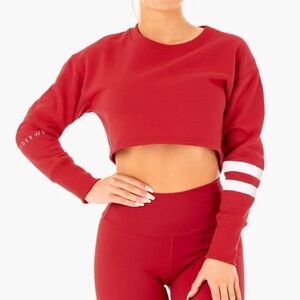 Ryderwear Motion Cropped Sweater Cropped Sweatshirt Red Size Small NWOT